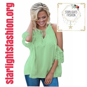Mint Lace Detail Oversleeve Tank Top